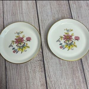 ARISTOCRAT Bone China England Floral Miniature Plate Set